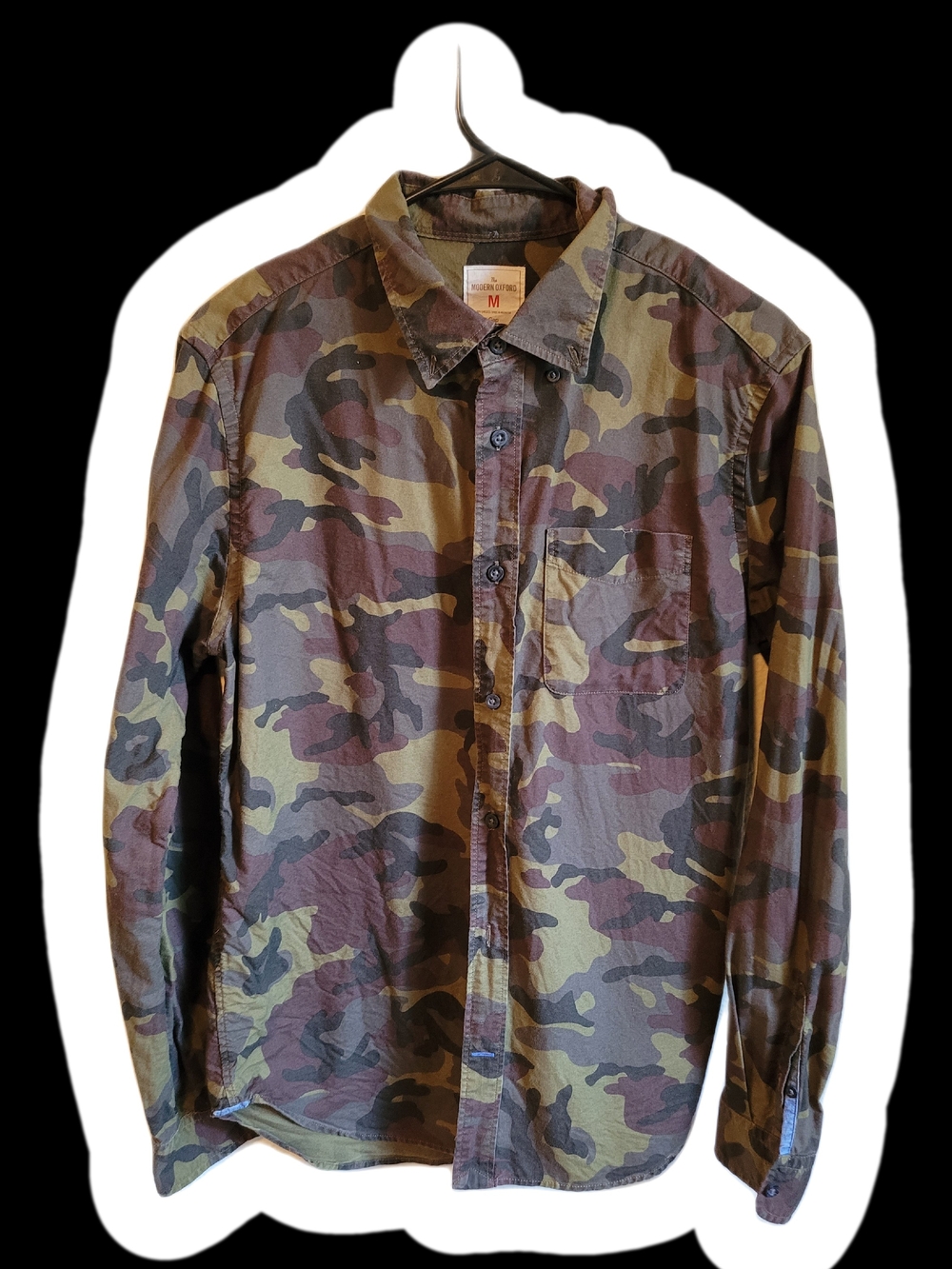 GAP Boys Camo Button-Up Shirt - Olive Green & Brown